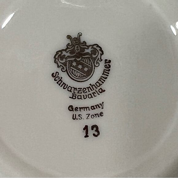 Schwarzenhammer bavaria 3 pc german trio teacup saucer dessert plate orange mcm - Picture 12 of 12
